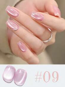 MISS SHAKA 10毫升冰透明粉色玻璃珠猫眼凝胶指甲油，裸粉色瓷白色闪粉，沙龙专供，美白，多用途，热门美甲DIY用品 - 彩色 - 查看 10