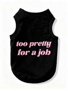 1 pieza Chaleco con eslogan elegante y lindo, transpirable, adecuado para Chihuahuas y perros pequeños, prevención física de pulgas, camiseta interior para uso en interiores y exteriores - Negro - Ver 6