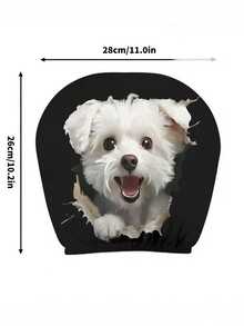 2 piezas de lindas fundas para reposacabezas de coche con diseño de cachorrito blanco asomando. Son adecuadas para la decoración del interior del coche, fáciles de instalar y quitar, de ajuste universal y apropiadas para viajes de larga distancia y salidas de ocio. - 2 piezas - Ver 4