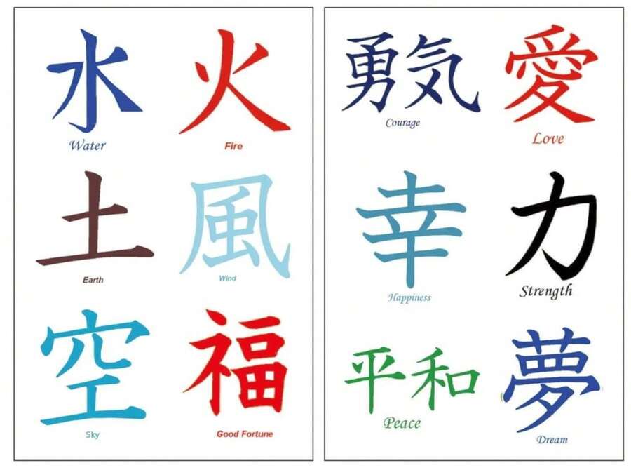 36 Premium Kanji Tattoos: Japanese, Chinese, Asian Characters: Love, Peace - 白色 - 查看 1
