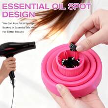 1set Foldable Silicone Hair Dryer Diffuser, Portable Universal Folding Heat Resistant Silicone Collapsible Diffuser, Styling Hair Dryer Nozzle, Professional Salon Hair Styling Diffuser - Multicolor - View 3