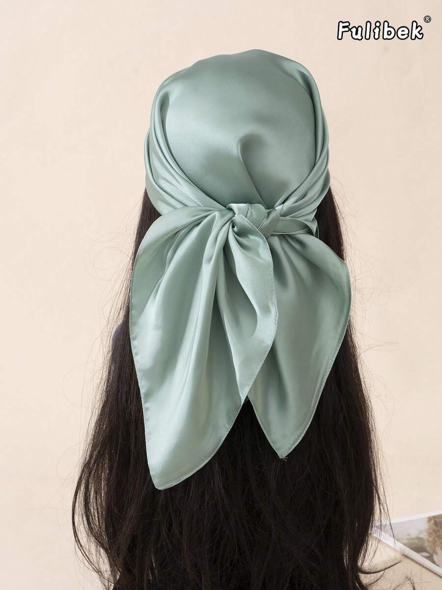 1pc 70cm Women's Solid Color Bandana/Square Scarf, Versatile Accessory For Seasons, Suitable For Beach, Vacation And Daily Life, Adding Highlights To Your Outfit - Ai Lu - View 1