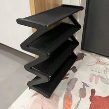 4-Tier Simple Black Storage Rack/Shoe Rack, Easy Assembly Without Tools, Portable And Movable, Space-Saving Design - Black - View 10
