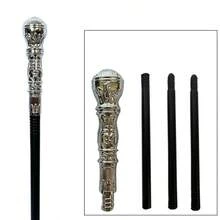 1支创意圆柄手杖，国王权杖，角色扮演道具，埃及风格巫师邪恶权杖，黑金骷髅眼镜蛇手杖，神秘法老古代主题派对手杖，独特造型手杖（球形，蛇头，舞台表演手杖，成人派对魔杖，复古法杖道具） - 彩色 - 查看 3