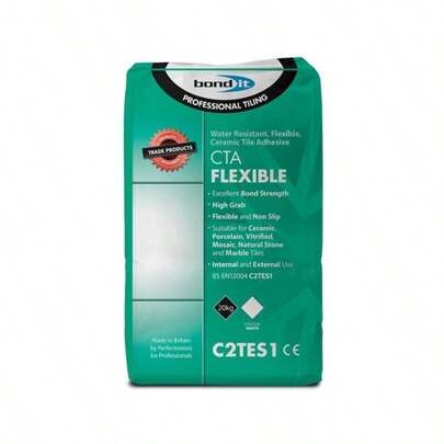 Bond It CTA Flexible Tile Adhesive White Cement Ceramic Floor Wall Non Slip 20kg