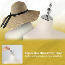 GCCSJ Female Mannequin, Hanging Pants & Skirts Dress Mannequin With Stand, Height Adjustable Torso For Clothing Dress Jewelry Display, Sewing, Silver - 銀色底座 - 查看 8