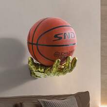1 pieza Organizador de decoración de mano mecánica, soporte en forma de mano de robot de resina para baloncesto y fútbol, decoración creativa de escritorio para almacenamiento de pelotas deportivas, decoración del hogar - Talla única - Ver 4