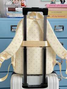 1pc Polka Dot + Puppy Design Backpack, Zipper Closure, Cute Style, Suitable For Students, Travel, All Seasons - Multicolor - View 4