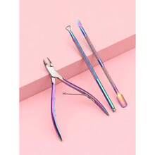 3pcs Stainless Steel Nail Cutter Clipper Cuticle Nipper Set With Dead Skin Pusher Nail Remover Tools,Nail Supplies,Nail Tools,Nail Art Tools,Back To School,Nails,Nail Tools For Press On Nails - 彩色 - 查看 7
