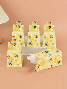 12pcs Creative Bee Gift Boxes Gifts Package Paper Box For Bee Birthday Party BabyShower Wedding Party Decor - Multicolor - View 1