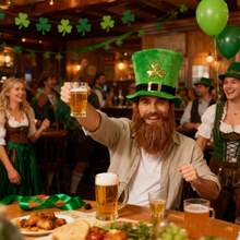 1 szt. irlandzki kapelusz imprezowy, kapelusz z koniczyną i wąsami na dzień św. Patryka, karnawałowy irlandzki cylinder, kapelusz imprezowy, dekoracja na imprezę tematyczną, dodatek do kostiumu w świątecznej atmosferze, rekwizyt do zdjęć - Wielokolorowe - Zobacz 4