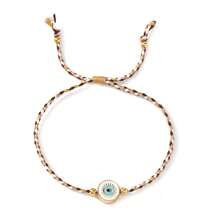 1PC Fashion Simple Devil's Eye Bracelet, Devil's Eye Bracelet, Transfer Bead Bracelet, Adjustable Woven Bracelet, Suitable For Daily Commuting, Couple Bracelet, Sisters Bracelet, Friendship Gift, Birthday Gift, Valentine's Day Gift, Sisters Gift, Anniversary Gift - Multicolor - View 9