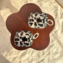 Fashion Classic Animal Element Black Cow Pattern Transparent Effect Glossy Surface Earphones Protective Cover Case For AirPods 1 2 3 4 Pro Pro2 Pro3