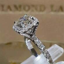 1pc Fashionable New White Zirconia Inlay Ring Suitable As A Woman\ Engagement Accessory, And As A Male/Female Family/Friends/Loved Ones. - 白色 - 查看 4