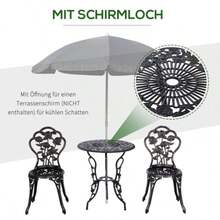 Garden Furniture Set For 2 People, Garden Lounge With Table And Bronze Colour Chairs, Ideal For A Balcony.