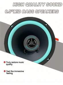 1个4/5/6英寸汽车音响扬声器升级套装，超薄低音炮替换扬声器，100W两分频HiFi同轴立体声，全频高音单元、中音单元、低音单元，安装简便，不含电池，适用于汽车音响升级和车门扬声器更换，全频汽车音响扬声器 - 多色 - 查看 5