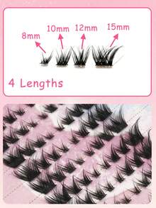 104 Clusters Of False Eyelashes, C-Curl, 8-15mm, Natural Finish, Soft Fan-Shaped Tips, Fluffy And Soft False Eyelashes, Eye-Lengthening, Cat-Eye Lashes, Eyelashes, False Eyelashes - C - Xem 4