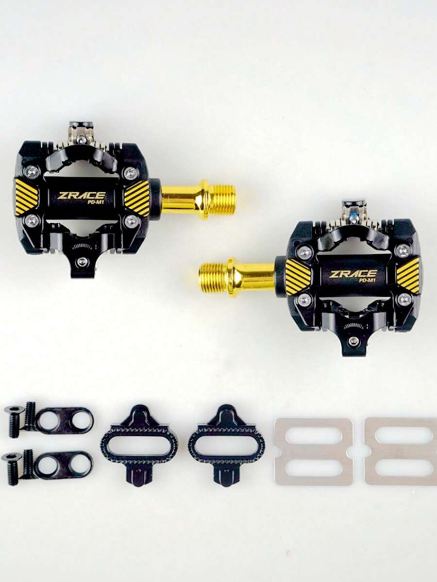 ZRACE PD-M1 SPD 332g GOLD Pedals Self-Locking MTB Gravel Components Using For Bicycle Racing Mountain Bike - Black - View 1