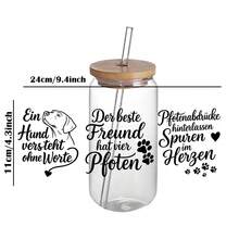 4pcs German Dogs Quote UV Transfer Stickers | Self-Adhesive Plastic Decals For Crafts, Mugs, Laptops & Water Bottles | High-Quality Prints, Durable, Festive Designs, Plaid Pattern By EYESWEB