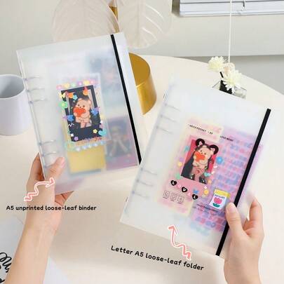 A5 Frosted Loose-Leaf Folder 3-Inch Photo Album For Storing Girl Fans' Love For Idols Small Cards Photo Album