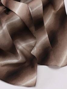 1pc Satin Printed Muslim Headscarf/Hijab - Coffee-colored Aurora - View 2