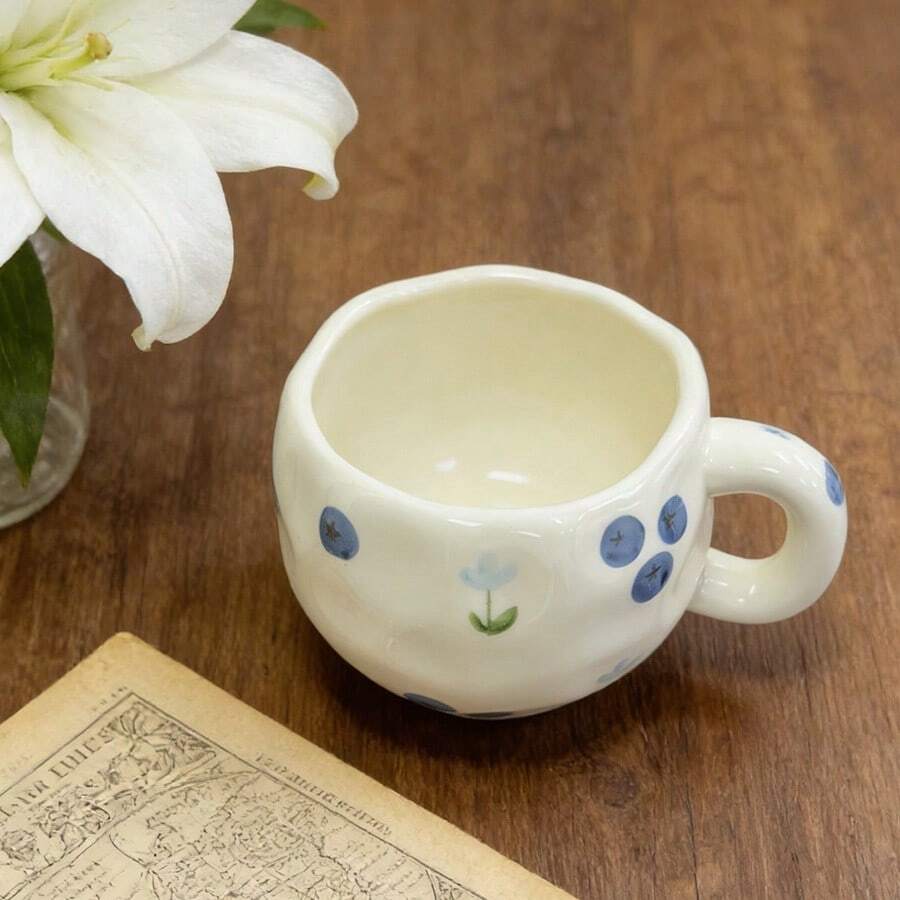 Ceramic Cup Coffee Cup Water Cup Mug Tea Cup Cup Ceramic Floral Pattern Couple For Home Milk - Multicolor - View 1