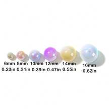10/20/30/50/100/200pcs 6/8/10/12/14/16mm Acrylic Aurora Colored Faux Pearl Shiny Loose Spacer Round Beads, Perfect For Jewelry Making Necklace Bracelet Earring DIY Mobile Phone Chain Craft - Random Color - View 3