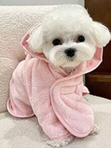 Absorbent Quick-Dry Lint-Free Pet Bath Towel & Robe - Thick Absorbent Bath Towel, Suitable For All Seasons, For Poodle, Bichon Frise, West Highland Terrier, Chihuahua, Miniature Dachshund, Schnauzer, French Bulldog And Cats | Pet Bathing Supplies - M - View 12