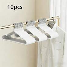 10/60pcs Adult Clothes Hangers, Non-Slip Plastic Coated, Premium Home Closet Garment Organizer Rack - Multicolor - View 15