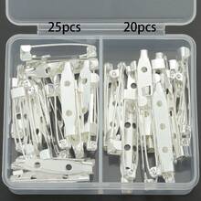 45pcs/Box DIY Brooch Making Kit, Includes 25pcs (30mm) Brooches And 20pcs (35mm) Brooches, Metal Brooch Pins With Safety Lock, Suitable For DIY Jewelry Making, Badges, Sewing And Crafting, Compatible With Beads, Buttons, Emblems - Brooch - View 11