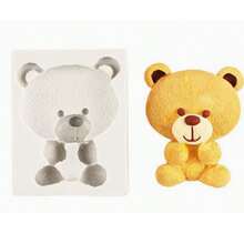 1pc Cute Teddy Bear Handmade Polymer Clay Mold, DIY Plaster Aromatherapy Silicone Mold - Apricot - View 8