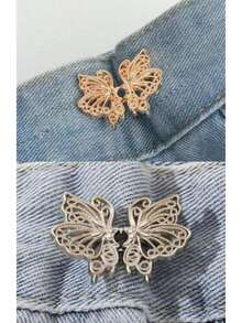 1对高品质蝴蝶腰带扣胸针，耐用时尚可拆卸裤夹，适合女性，可用于牛仔裤、裙子、裤子、包包和配饰，适合女学生和女性 - 彩色 - 查看 17