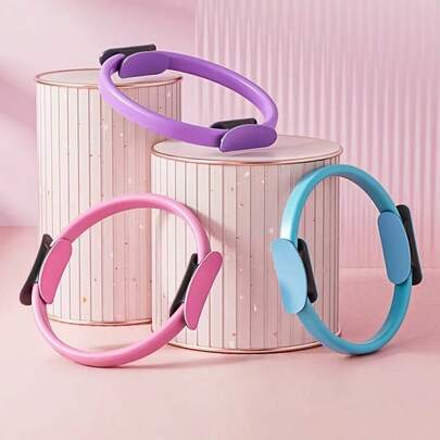 1pc Fitness Ring Yoga Pilates Solid Color Elastic Training Circle, Home Resistance Stretching Tool, Elastic Fitness Ring, Strength Training Yoga Equipment, Suitable For 4 Seasons