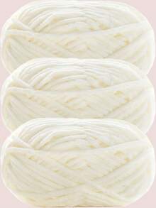 3pcs/150g Velvet Soft Yarn, Medium Thickness Knitting Yarn, Fluffy & Soft Polyester Knitting Yarn, Suitable For DIY Crafts, Knitting And Crocheting Scarves, Hats, Shoes, Bags, Cushions, Dolls, Blankets, Slippers, Handmade Crochet Projects - Multicolor - View 15