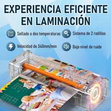 Laminadora 9" térmica frío foil para tamaño carta A4 8 en 1 incluye 20 micas 3 cortadores y recortadora ideal para hogar oficina y escuela - por defecto - Ver 8
