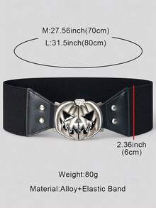 1件朋克风女式腰带，宽腰带配合金扣，弹性腰带 – 哥特式服装配饰 - 彩色 - 查看 6