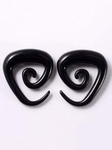 Acrylic Black Ear Spiral Expander Ear Plugs Triangle Spiral Ear Piercing Stretcher Body Jewelry 1.6mm-10mm - Black - View 11