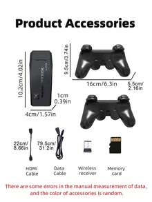 1 Set Home Game Console, 1 Dual-Player Independent Game Console Connected To TV, 1 New Cartridge-Type FC Game Box, 1 Red And White Wireless Controller, 1 HD Interactive Game Console (With 30,000 Games), 1 GBA Emulator, And 1 Arcade Game - Black - View 3