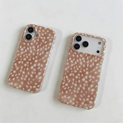 Coffee Vintage Full Coverage Double-Layer Brown Deer Pattern Phone Case Compatible With Apple 17 Pro Max, 16 Pro Max, Cute For Girls, Fashionable Compatible With Iphone 15 Pro, 14, 13