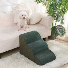 1pc Plush Warm Pet Stair Ramp, Elderly/Small Dog Assistance Ladder, Protect Every Step, Easy Up And Down, Love Lasts Longer. Sofa Bed Dog Steps, Washable Sponge Pet Stairs For Sofa, Bed, Teddy, Small, Elderly Cats And Dogs - Dark Green - View 13