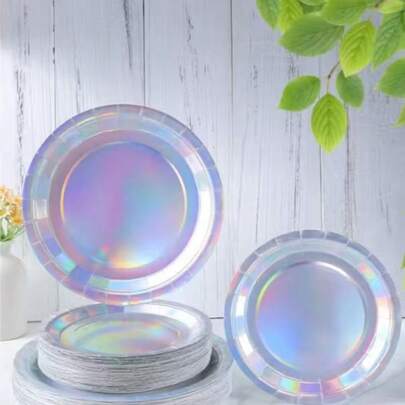 100/50/30/20/10pcs 7inch/9inch Disposable Plates, Thick Paper Plates, Leak-Proof, 3-Second Cleanup, Party/Camping/Household, Reusable, Cake Plates, Birthday Party, Graduation, Christmas, Thanksgiving, Halloween Tableware