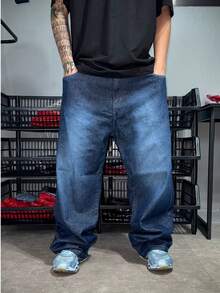 Original Dazzling Dark Blue Balloon/Baggy Jeans - Sportlife Streetwear Original Jeans - 藍色 - 查看 4
