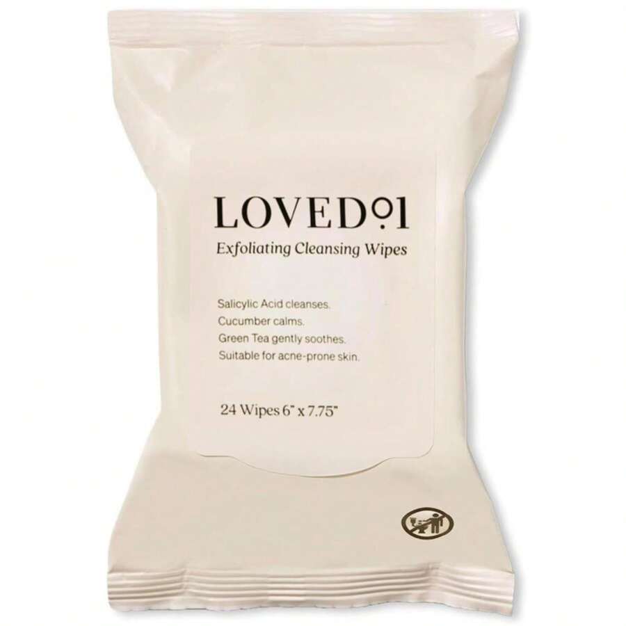 Loved01 Face &Amp; Body Salicylic Acid Cleansing Wipes, John Legend Skincare, Oil &Amp; Fragrance-Free, No-Rinse, Suitable For Blemish-Prone Skin, 24 Wipes - ColorB - 查看 1