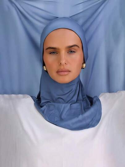 1 pieza Hiyab instantáneo con broche magnético, combo de pañuelo de gasa con gorro balaclava 3 en 1, hiyab instantáneo, tela de gasa suave y sedosa, transpirable, adecuado para abayas diarias, festivales, oraciones, peregrinaciones