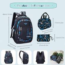 Camouflage Print Boys Backpack For School Camouflage School Bags Backpacks For Boys B-Backpack-Yellow - Style B - Grey - View 3