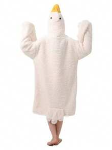 Bộ 2 món gồm áo khoác nỉ lông ngỗng cỡ lớn có mũ trùm đầu và túi, kèm dép đi trong nhà hình chân ngỗng. Chất liệu vải flannel ấm áp và thoải mái, món quà hoàn hảo cho người lớn - món quà ấm áp nhất. - Nhiều màu - Xem 6