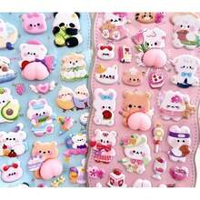 Cartoon Panda Stickers, Cute Animal Phone Case Stickers, DIY Scrapbooking Stickers, Reward Stickers - 彩色 - 查看 4