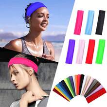 1PC Sports Yoga Hair Band Solid Running Absorb Sweat Headband For Women Men Adjustable Make Up Hair Accessories Headwrap Women Head Scarf Work Out Sweatband - Multicolor - View 6