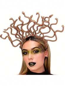 美杜莎蛇形头饰，希腊女神头饰，派对装饰道具，角色扮演配饰，舞台表演装饰，摄影服装，馈赠亲朋好友的完美礼物 - 彩色 - 查看 3