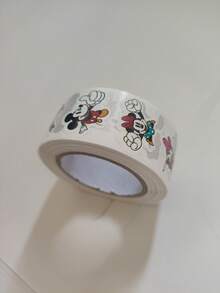 500张/卷 米奇米妮DIY贴纸，卡通可爱，可用于日记本、笔记本电脑、头盔、汽车、摩托车等，也可作为封口标签，送给爸爸、妈妈、祖父母，适用于生日、圣诞节、学校、儿童奖励、装饰等场合 - 自粘式（无需裁剪） - 适用于节日装饰、礼物、贺卡、派对 - 一次性 - 非常适合家居、办公室或教室装饰、节日手工制作、趣味设计、易撕、装饰标签、礼品包装